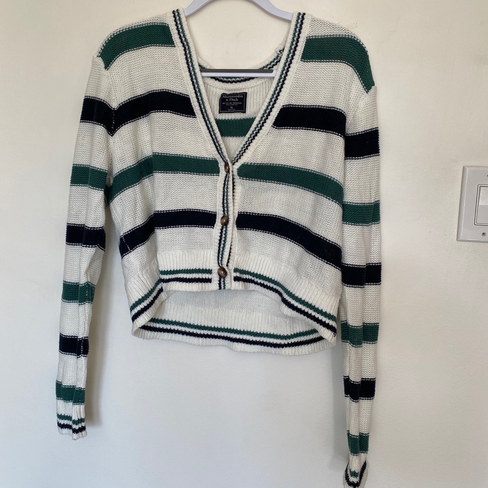 Abercrombie striped cropped sweater